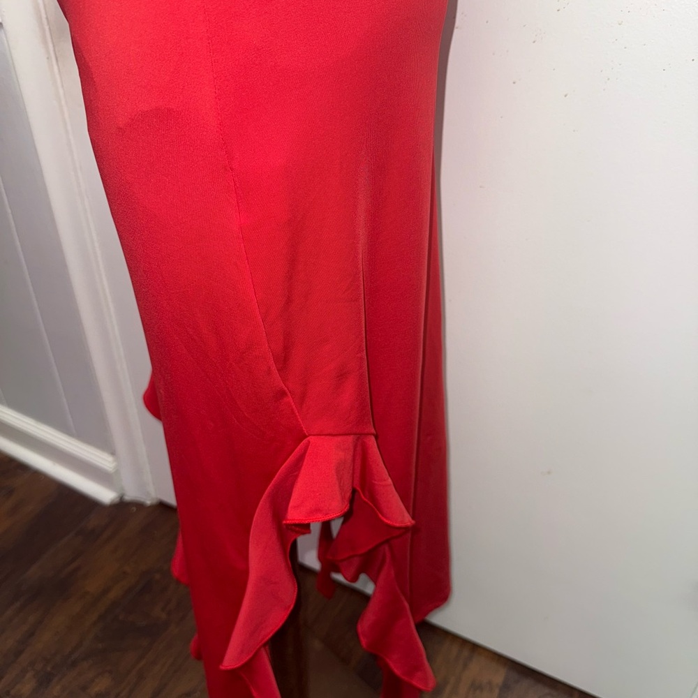 SHEIN Red High Low Skirt
